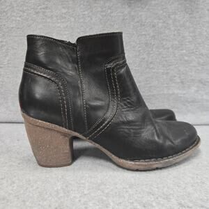 Clarks Black Leather Ankle Boots